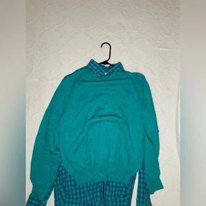 J Crew Mens Teal Slim Fit Cotton Crewneck Sweater